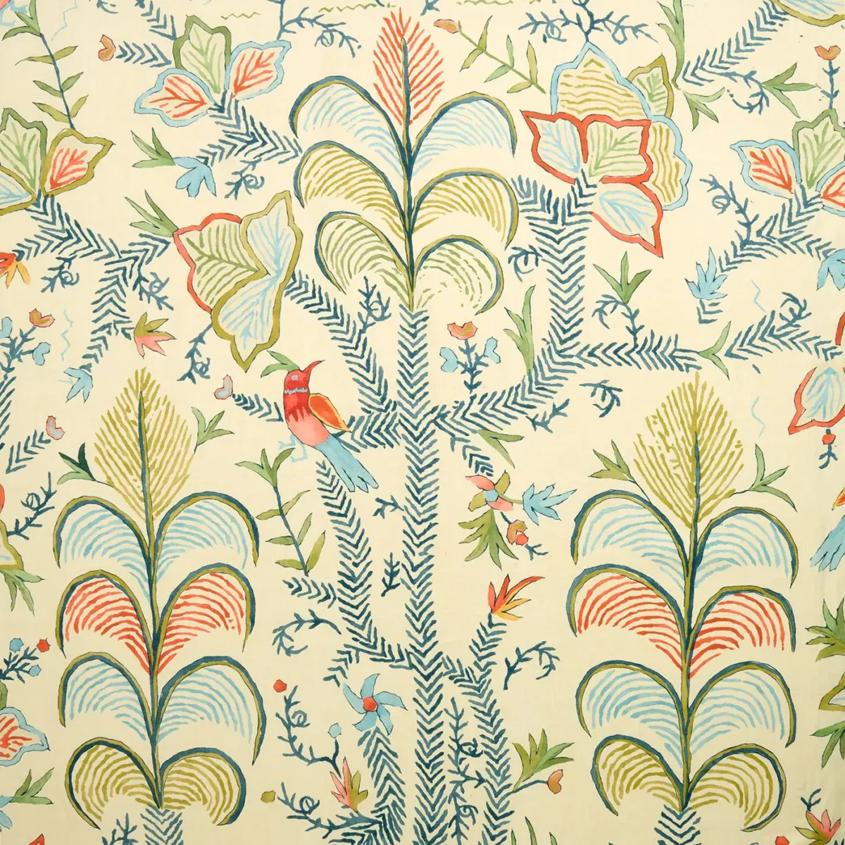 green animal linen fabric from Linwood Fabrics