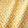 orange checked fabric with wave