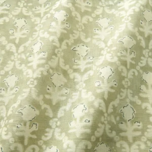 green traditional fabric with wave