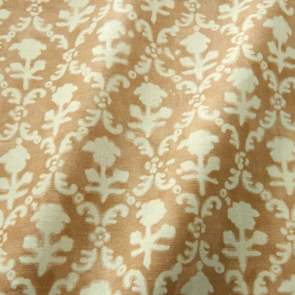 Hinako Fabric - Fudge by brown traditional fabric with wave