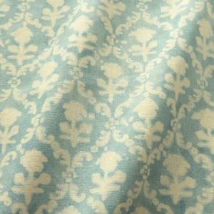 blue traditional fabric with wave