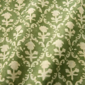 green traditional fabric with wave