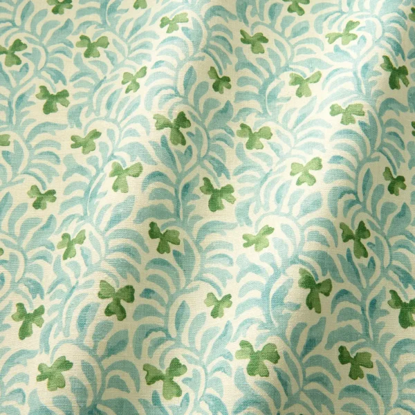 Yala Fabric - Valley by green botanical fabric with wave