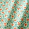 blue botanical fabric with wave