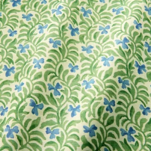 green botanical fabric with wave