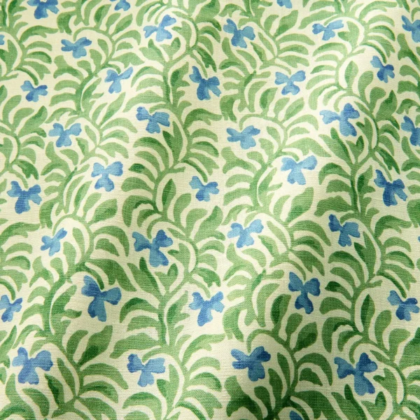 Yala Fabric - Alpine by green botanical fabric with wave