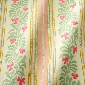 pink striped fabric with wave