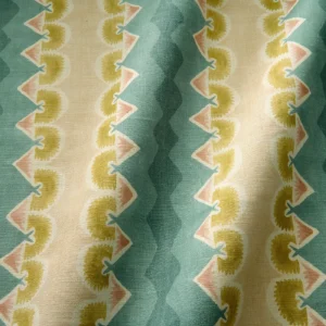 blue striped fabric with wave