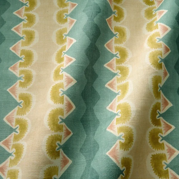 blue striped fabric with wave