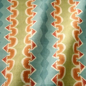 blue striped fabric with wave