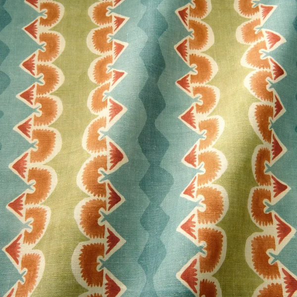 Taiki Fabric - River by blue striped fabric with wave