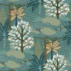 blue botanical wallpaper from casamance
