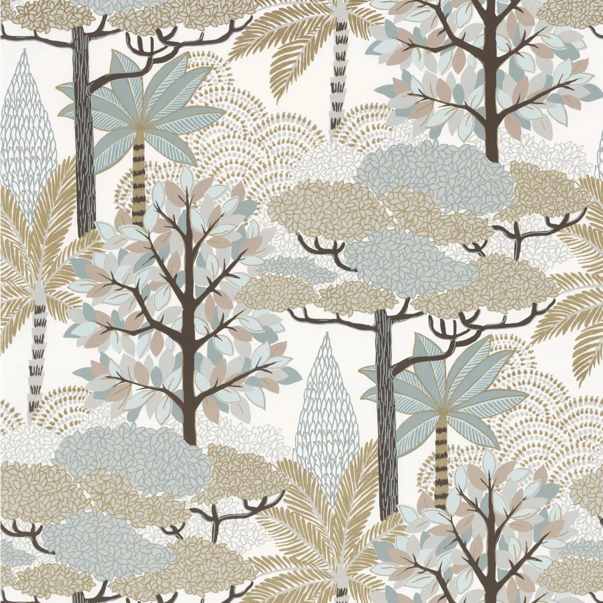 Marakanda Wallpaper - Pastel / Dore by blue botanical wallpaper from casamance