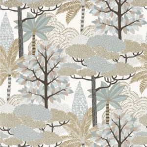 blue botanical wallpaper from casamance