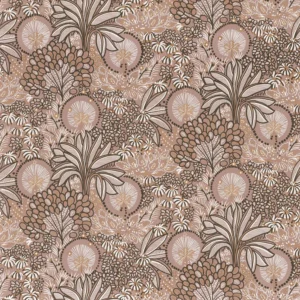 brown botanical wallpaper from casamance