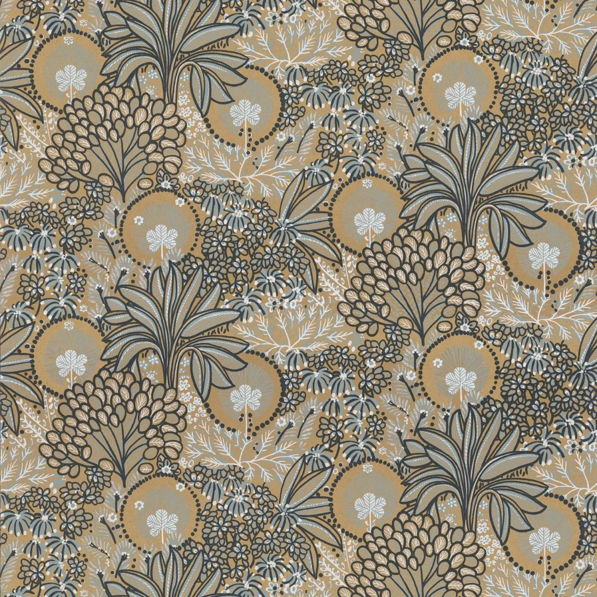Persee Wallpaper - Mordore by green botanical wallpaper from casamance
