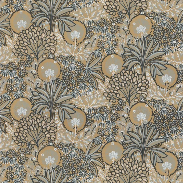 Persee Wallpaper - Mordore by green botanical wallpaper from casamance