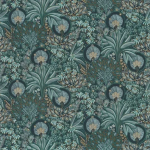 blue botanical wallpaper from casamance