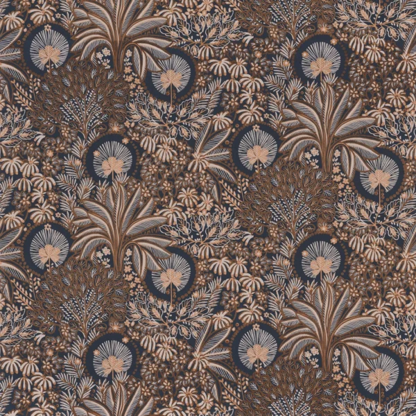 brown botanical wallpaper from casamance