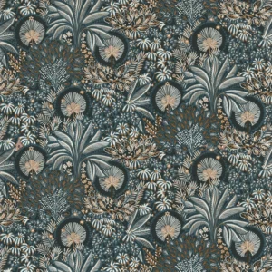 blue botanical wallpaper from casamance