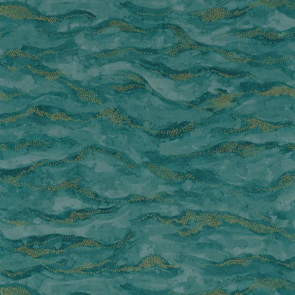 Sohar Wallpaper - Topaze by blue contemporary wallpaper from casamance