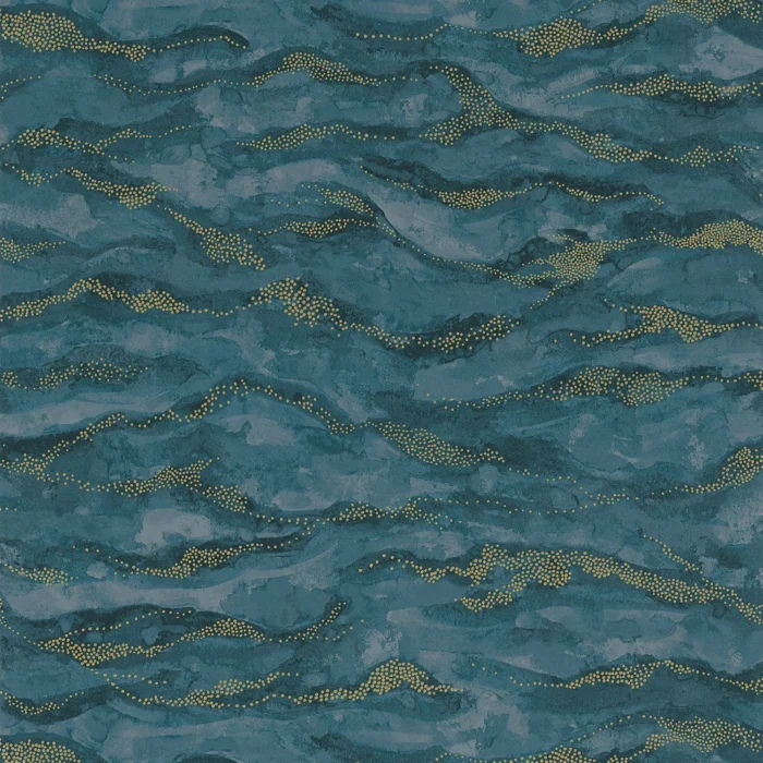 Sohar Wallpaper - Marine / Dore swatch