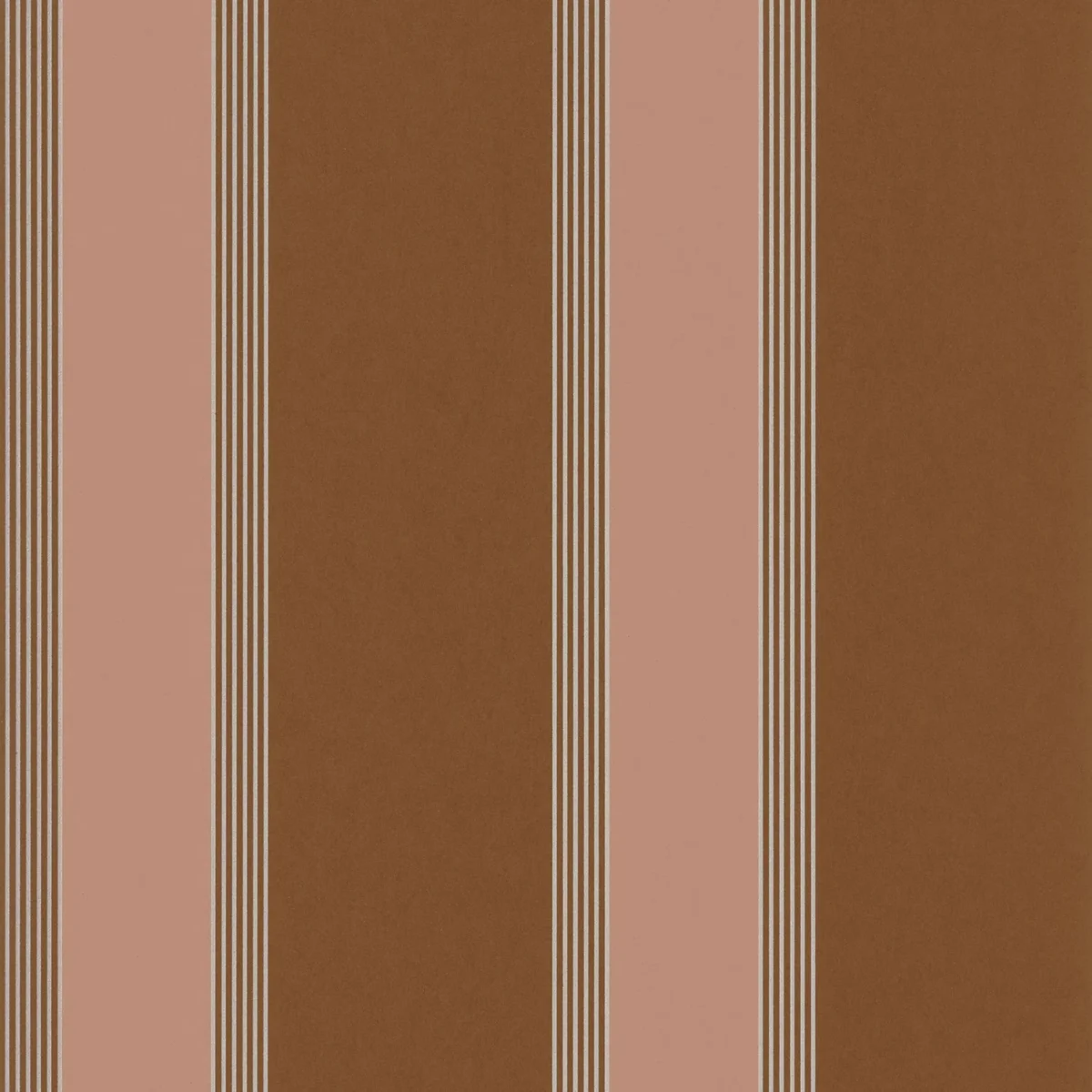 Auteuil Wallpaper - Ambre / Nude by brown striped wallpaper from casamance