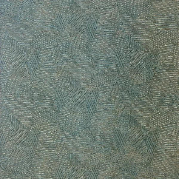 Lore Wallpaper - Vert Impérial Doré by blue misc wallpaper from casamance