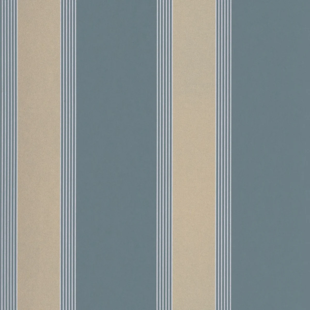 Auteuil Wallpaper - Céladon / Doré by blue striped wallpaper from casamance