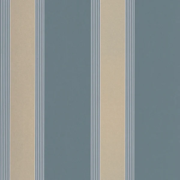 Auteuil Wallpaper - Céladon / Doré by blue striped wallpaper from casamance