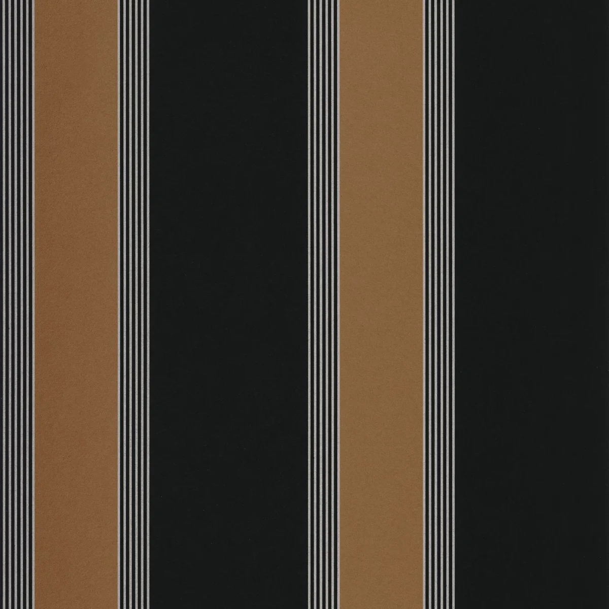 Auteuil Wallpaper - Noir / Doré by black-grey striped wallpaper from casamance