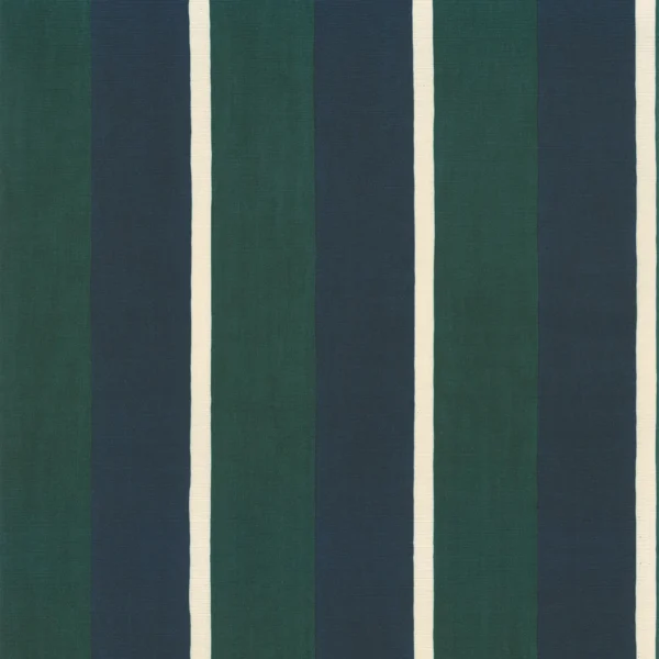 Sinopia Wallpaper - Marine / Vert Anglais by blue striped wallpaper from casamance