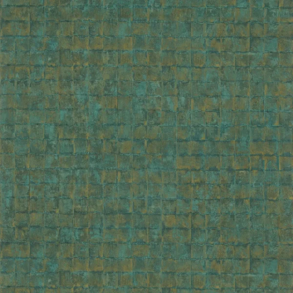Faenza Wallpaper - Émeraude by green geometric wallpaper from casamance