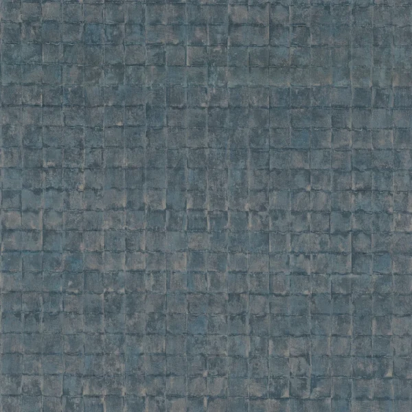 Faenza Wallpaper - Orage by blue geometric wallpaper from casamance