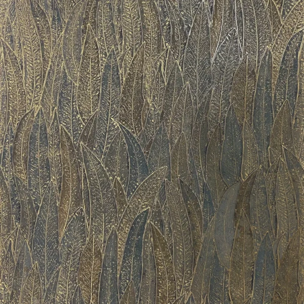 Cinerea Wallpaper - Anthracite / Doré by brown botanical wallpaper from casamance