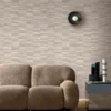 neutral misc wallpaper and wall with sofa and lamps