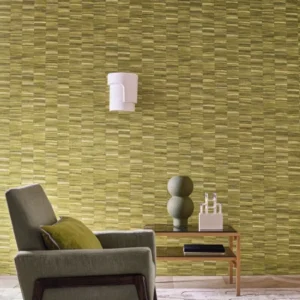 green misc wallpaper and wall with armchair and vases