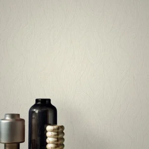 white misc wallpaper and wall with coffee table and vases