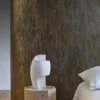 brown botanical wallpaper and wall with