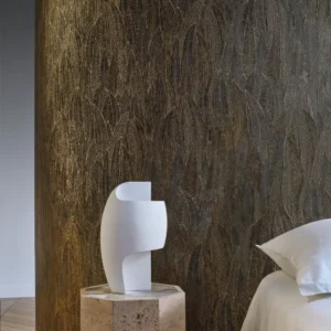 brown botanical wallpaper and wall with