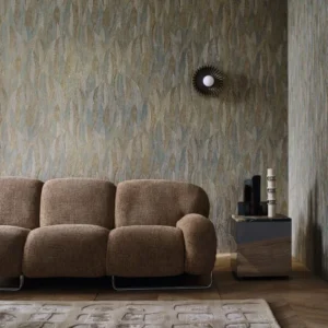 green botanical wallpaper and wall with