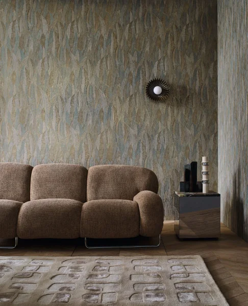 Cinerea Wallpaper - Vert De Gris / Doré by green botanical wallpaper and wall with