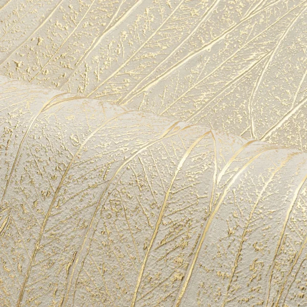 Cinerea Wallpaper - Ivoire / Doré by yellow botanical wallpaper and wave with wallpaper