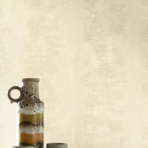 white misc wallpaper and wall with side table and vases