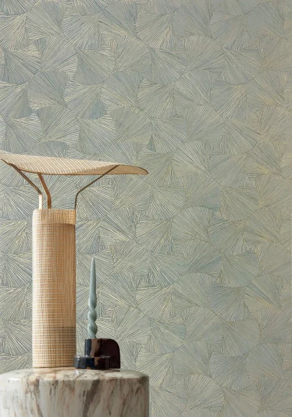 Songket Wallpaper - Opaline / Doré by blue misc wallpaper and wall with vases