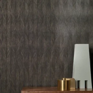 brown misc wallpaper and wall with coffee table and vases