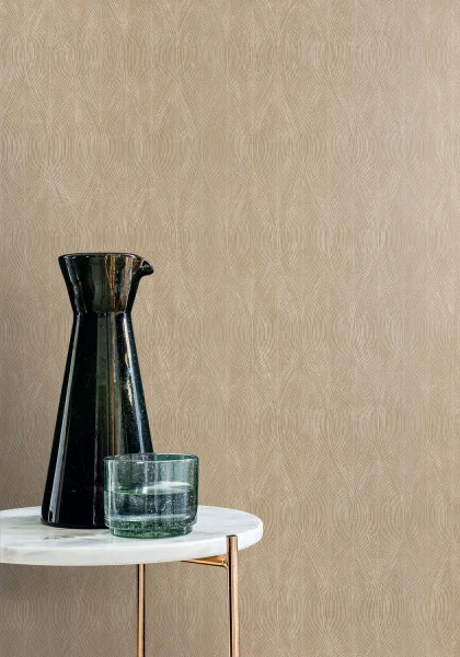 Keramos Wallpaper - Marron Glacé by neutral misc wallpaper and wall with coffee table and vases