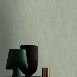 green misc wallpaper and wall with coffee table and vases