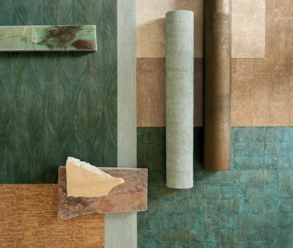 Faenza Wallpaper - Jaune D'Or by green geometric wallpaper and with