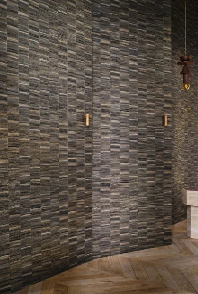 Lirio Wallpaper - Anthracite / Doré by brown misc wallpaper and wall with lamps